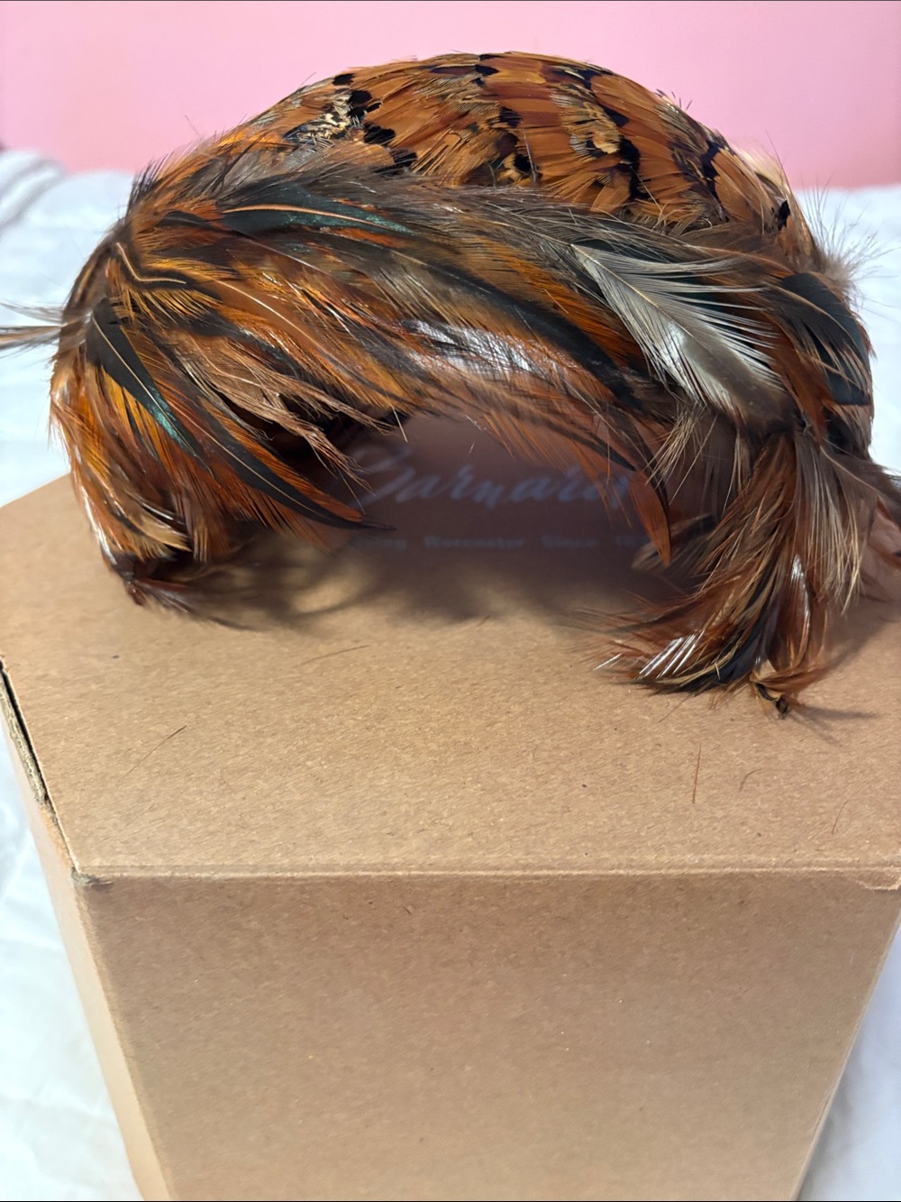 Feather Headband in Warm Brown & Copper Tones